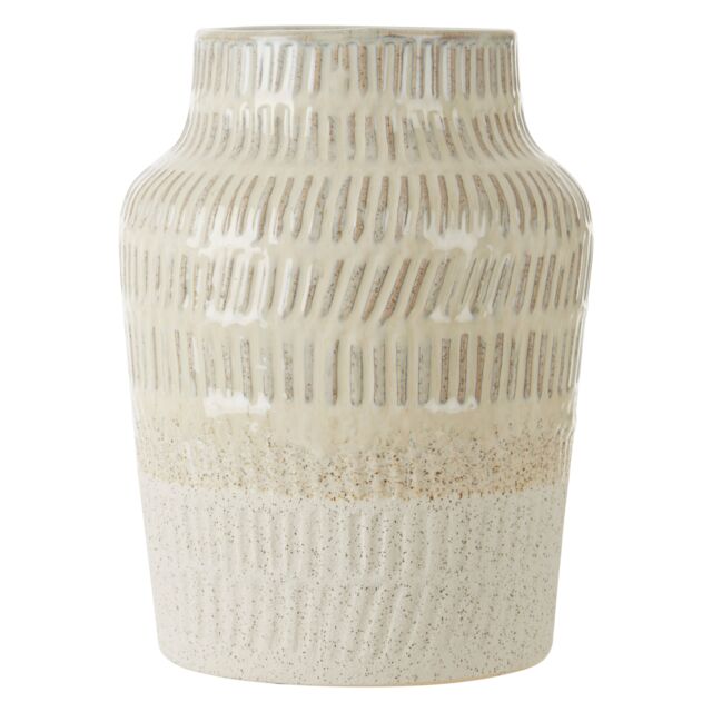Orsina Modern Ceramic Vase For Home Decor, Embossed Design Flower Vase for Contemporary Spaces, Modern Small Vase in White - image 1