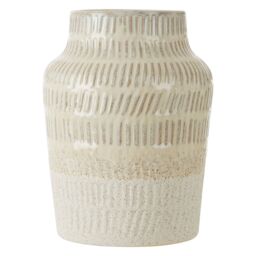 Orsina Modern Ceramic Vase For Home Decor, Embossed Design Flower Vase for Contemporary Spaces, Modern Small Vase in White - thumbnail 1