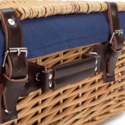 Red Hamper Wicker 40 cm Buff Empty Hamper with Cotton Lining in Blue - thumbnail 5