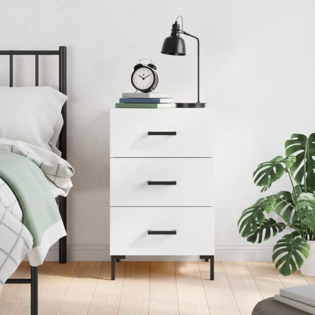 Berkfield Home Bedside Cabinet White 40x40x66 cm Engineered Wood - Size: 40 x 40 x 66 cm - image 1