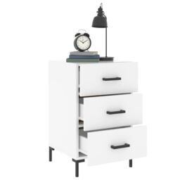 Berkfield Home Bedside Cabinet White 40x40x66 cm Engineered Wood - Size: 40 x 40 x 66 cm - thumbnail 4