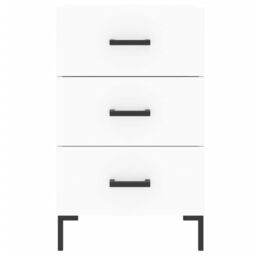 Berkfield Home Bedside Cabinet White 40x40x66 cm Engineered Wood - Size: 40 x 40 x 66 cm - thumbnail 5