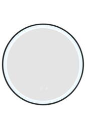 Garden Sanctuary Round Metal Framed LED Wall Mirror in Black - thumbnail 1