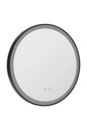 Garden Sanctuary Round Metal Framed LED Wall Mirror in Black - thumbnail 2