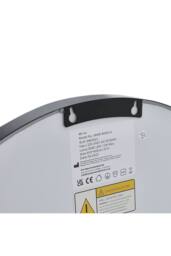 Garden Sanctuary Round Metal Framed LED Wall Mirror in Black - thumbnail 5