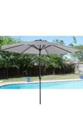 Living and Home 3M Large Rotating Patio Parasol with Cross Base in Light Grey - thumbnail 2