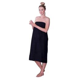 Duncan Stewart Women's Personalised Wrap Around Towelling Sarong in Black - thumbnail 2