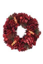 KDMD Red Glitter Cinnamon Wreath 30cm - thumbnail 7