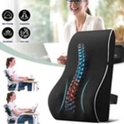 Havendro Lumbar & Back Support Pillow Memory Foam Back Cushion For Car Seat in Black - thumbnail 1