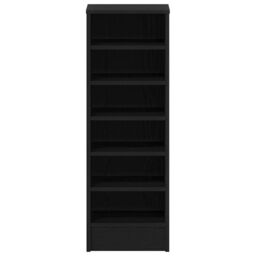 Berkfield Home Shoe Cabinet in Black Oak - 31.5 x 35 x 90 cm Made from Engineered Wood - thumbnail 6