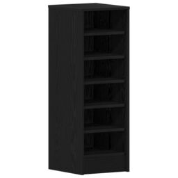 Berkfield Home Shoe Cabinet in Black Oak - 31.5 x 35 x 90 cm Made from Engineered Wood - thumbnail 2