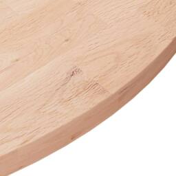Berkfield Home Round Table Top Ã˜60x2, 5 cm Untreated Solid Wood Oak in Natural - thumbnail 3