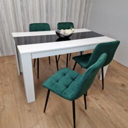 KOSY KOALA Modern Dining Table Set With 4 Green Velvet Chairs Dining Room Furniture in Brown - thumbnail 8