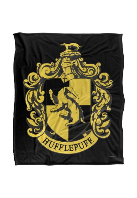 Warner Brothers Harry Potter Hufflepuff Crest 3 Blanket 152 x 127 cm in White - image 1