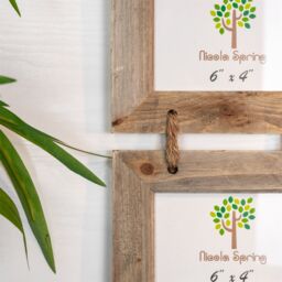 "Nicola Spring Rustic Wooden Hanging 5 Photo Frames - 6 x 4"" - Pack of 2 in Natural" - thumbnail 6