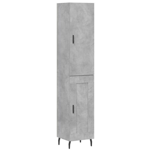 Berkfield Home Highboard Concrete Grey 34.5x34x180 cm Engineered Wood - image 1