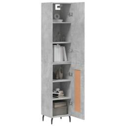 Berkfield Home Highboard Concrete Grey 34.5x34x180 cm Engineered Wood - thumbnail 3