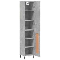 Berkfield Home Highboard Concrete Grey 34.5x34x180 cm Engineered Wood - thumbnail 4