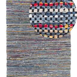 Wyld and Coco Handwoven Cotton Area Rug 160 x 230 cm - Navy Multicolour - Size: 160 cm x 230 cm - thumbnail 2