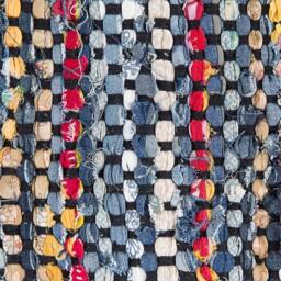 Wyld and Coco Handwoven Cotton Area Rug 160 x 230 cm - Navy Multicolour - Size: 160 cm x 230 cm - thumbnail 5