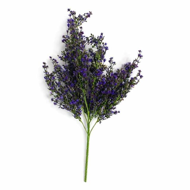Leaf 75cm Artificial Purple Heather Flower Bush Stem - image 1
