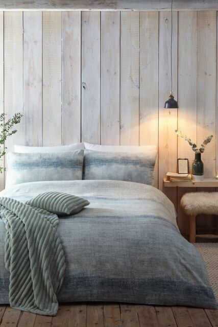Appletree 'Anson Stripe' 100% Brushed Cotton Duvet Cover Set in Green - Size: King - image 1