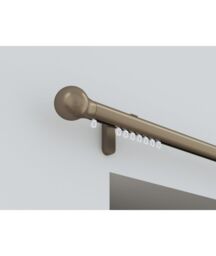 New Edge Blinds 28mm Styleline Gliding Curtain Pole Set with Ball End - Taupe - Size: 350 cm - thumbnail 2