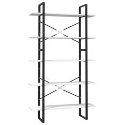 Berkfield Home 5-Tier Book Cabinet White 100x30x175 cm Pinewood - Size: 100 x 30 x 175 cm - thumbnail 2