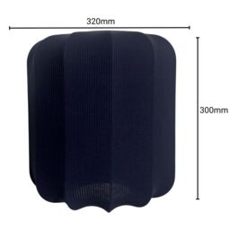 CGC Lighting Lila Navy Cylinder Ribbed Stretch Cotton Fabric Lampshade in Mid Navy - thumbnail 5