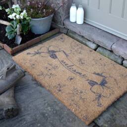 Artsy Mats Welcome Chinoiserie Coir Doormat (90 x 60cm) in Tan - Size: 60 cm x 90 cm - thumbnail 1