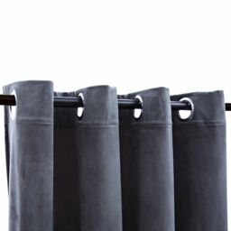 Berkfield Home Blackout Curtain with Metal Rings Velvet Anthracite 290x245 cm - thumbnail 4
