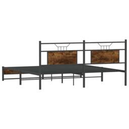 Berkfield Home Decorative Bed Frame without Mattress Smoked Oak 160x200 cm Engin in Brown - thumbnail 8
