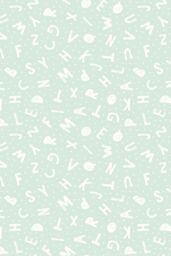 Hoopla Walls Alphabet Jumble 10m Matt Wallpaper in Blue - thumbnail 2