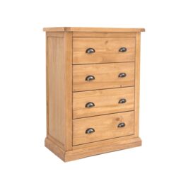 Cabinet Bits Lucca 4 Drawer Chest of Drawers Brass Cup Handle in Light Brown - thumbnail 2