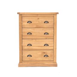 Cabinet Bits Lucca 4 Drawer Chest of Drawers Brass Cup Handle in Light Brown