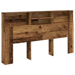 Berkfield Home Headboard Cabinet Old Wood 180x19x103.5 cm Engineered Wood in Brown - thumbnail 3