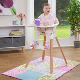 Liberty House Toys Kids High Chair - White & Beechwood - thumbnail 1