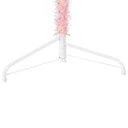 Berkfield Home Slim Artificial Half Christmas Tree with Stand Pink 210 cm - thumbnail 6