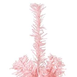 Berkfield Home Slim Artificial Half Christmas Tree with Stand Pink 210 cm - thumbnail 4