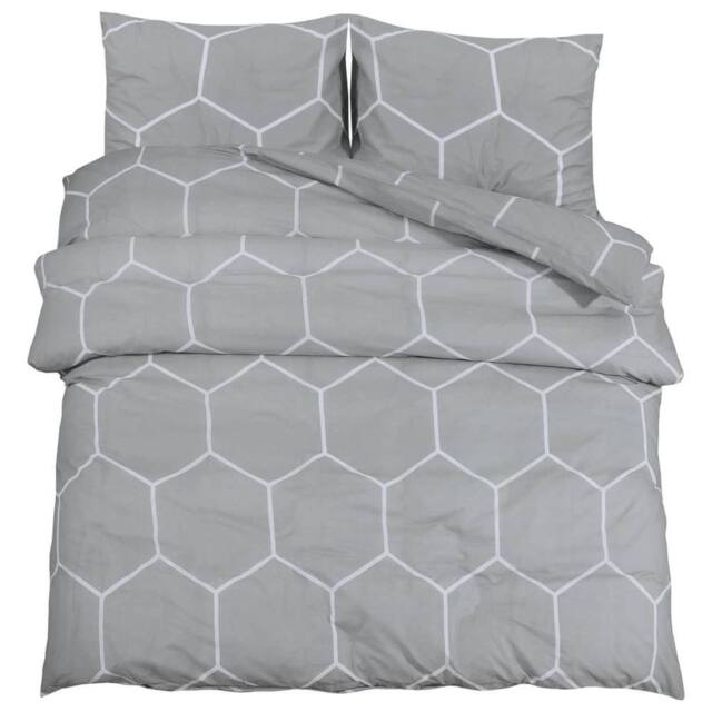Berkfield Home Duvet Cover Set Grey 260x220 cm Cotton - image 1