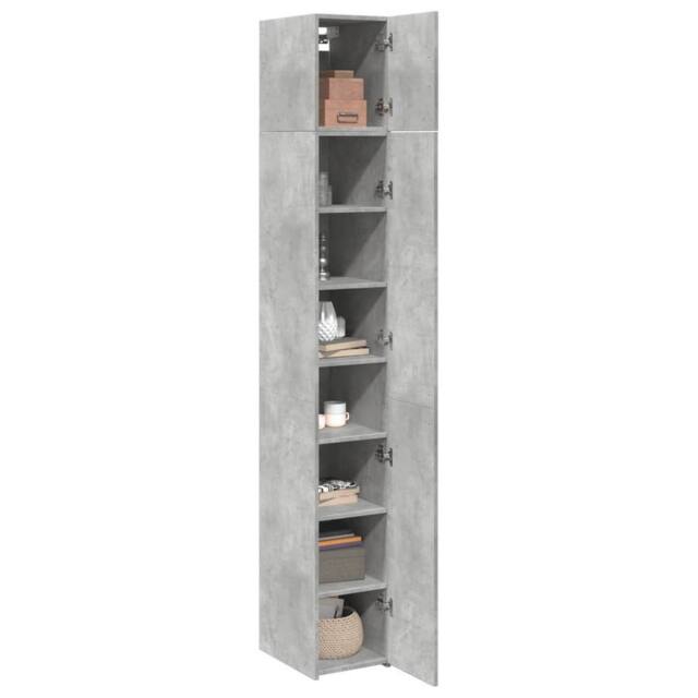 Berkfield Home Slim Storage Cabinet Concrete Grey 30x42.5x225 cm Engineered Wood - image 1