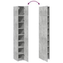 Berkfield Home Slim Storage Cabinet Concrete Grey 30x42.5x225 cm Engineered Wood - thumbnail 9