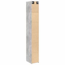 Berkfield Home Slim Storage Cabinet Concrete Grey 30x42.5x225 cm Engineered Wood - thumbnail 8