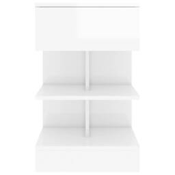 Berkfield Home Beautiful Bedside Cabinet High Gloss White 40x35x65 cm Engineered Wood - Size: 40 x 35 x 65 cm - thumbnail 5