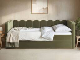 Flair Esme Cloud Fabric Day Bed with Trundle in Green - Size: Single - thumbnail 2