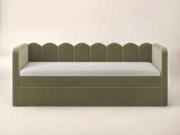 Flair Esme Cloud Fabric Day Bed with Trundle in Green - Size: Single - thumbnail 4