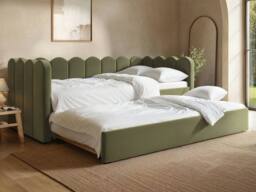 Flair Esme Cloud Fabric Day Bed with Trundle in Green - Size: Single - thumbnail 3