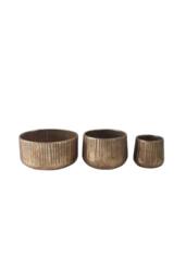 KDMD Antique Gold Modern Creation Metal Planters Set of 3 - thumbnail 2
