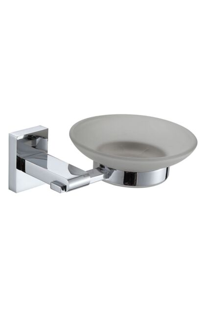 Showerdrape Unity Chrome Stainless Steel & Frosted Glass Wall Mounted Soap Dish in Silver - image 1