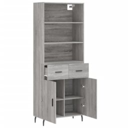 Berkfield Home Highboard Grey Sonoma 69.5x34x180 cm Engineered Wood - thumbnail 4